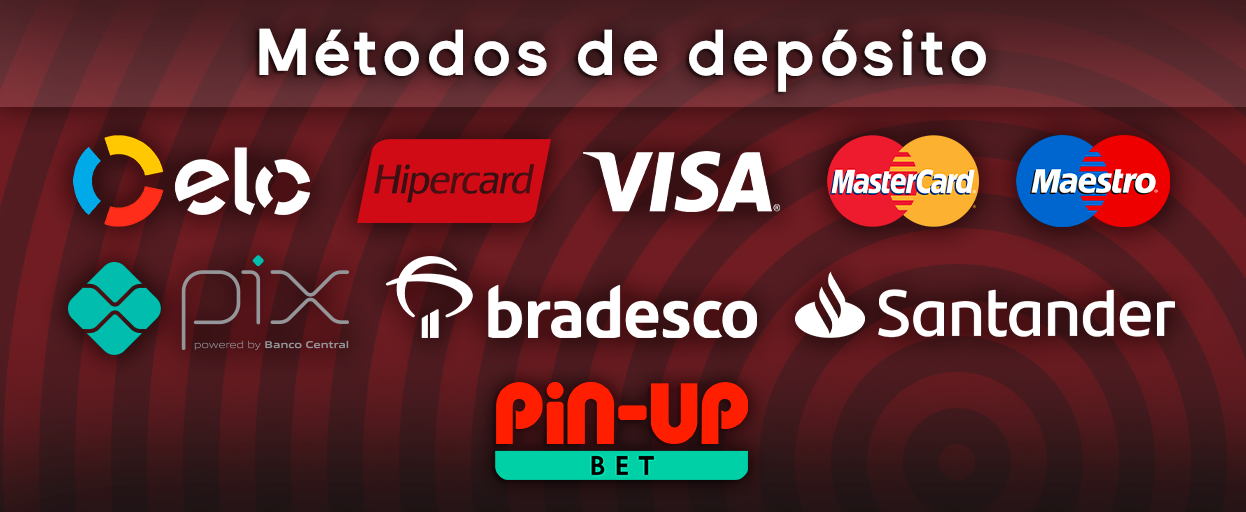 Métodos de depósito da casa de apostas Pin Up - Pix, Elo, Visa, MasterCard e outros