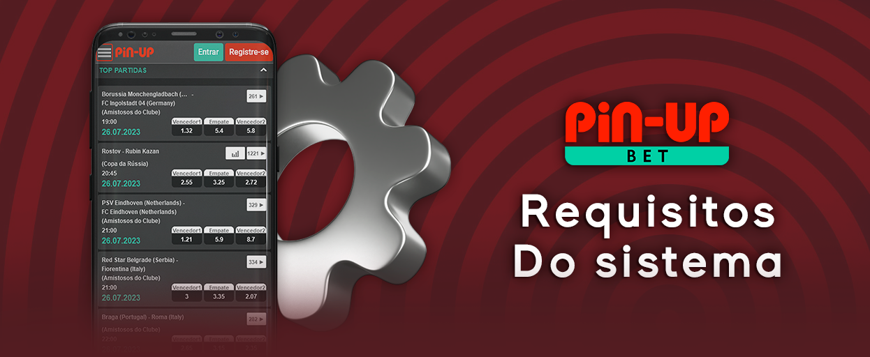 Requisitos para dispositivos móveis Android para o aplicativo PinUp