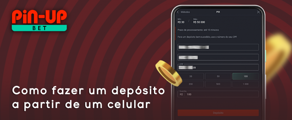 Transações de pagamento no aplicativo móvel Pin Up 