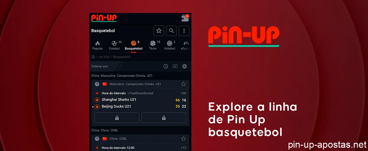 Selecione uma das partidas de basquete - Pin Up