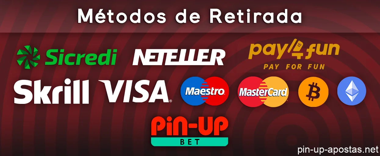 Métodos de saque da Pin Up - Skrill, Visa, Caixa, Pix e outros