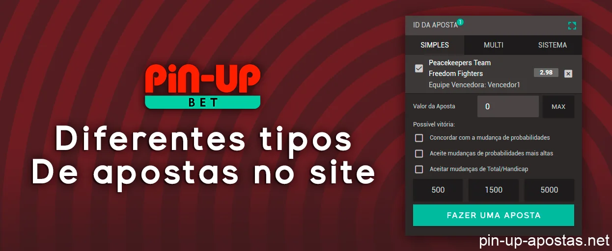 Familiarizar-se com os tipos de apostas no site da PinUp