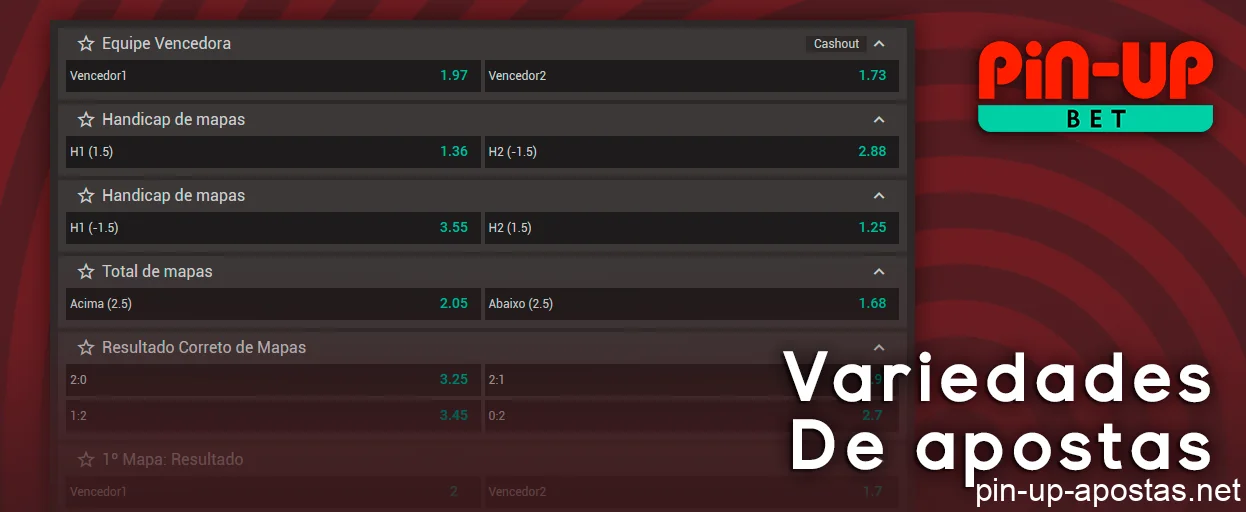 Familiarizar-se com os tipos de apostas no site da PinUp