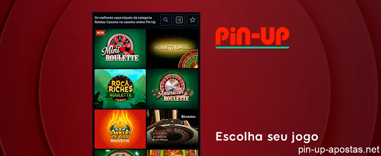 Escolha um dos jogos de roleta - Pin Up Casino