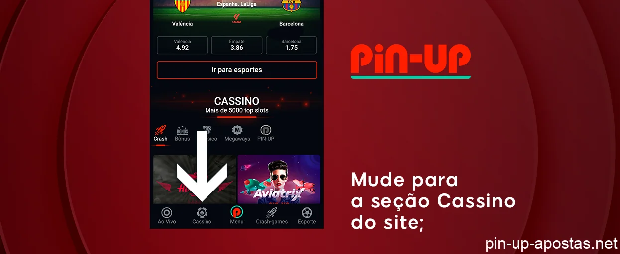 vá para a seção de cassino - Pin Up