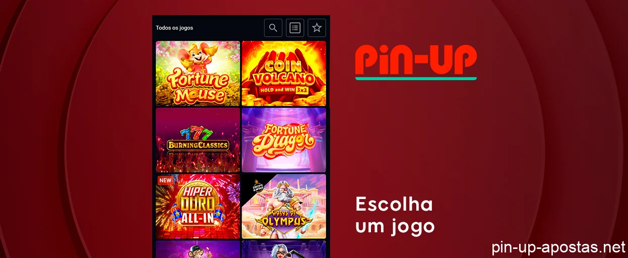 Escolha um dos jogos de slots - Pin Up