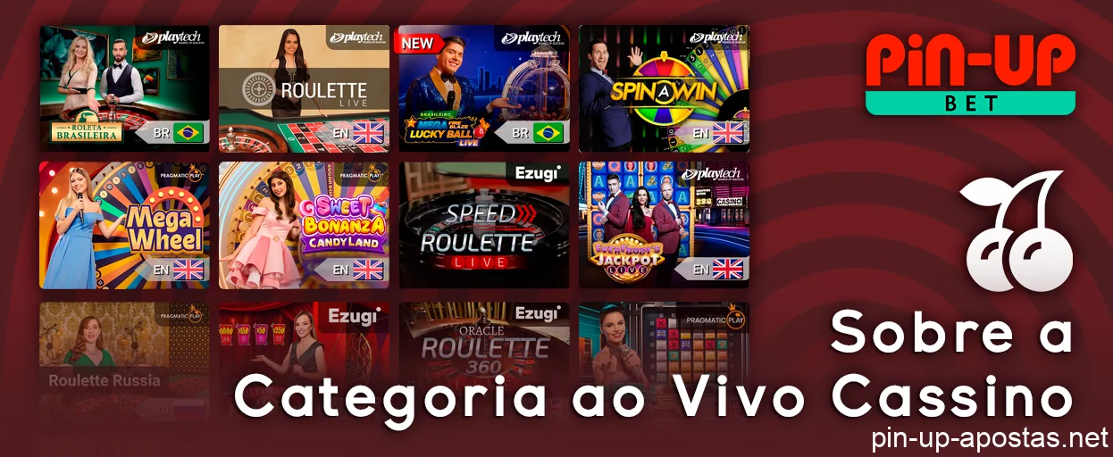 Sobre as opções de cassino ao vivo do cassino Pin-Up