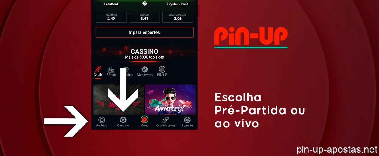 Escolha entre apostas ao vivo e futuras - Pin Up Sports