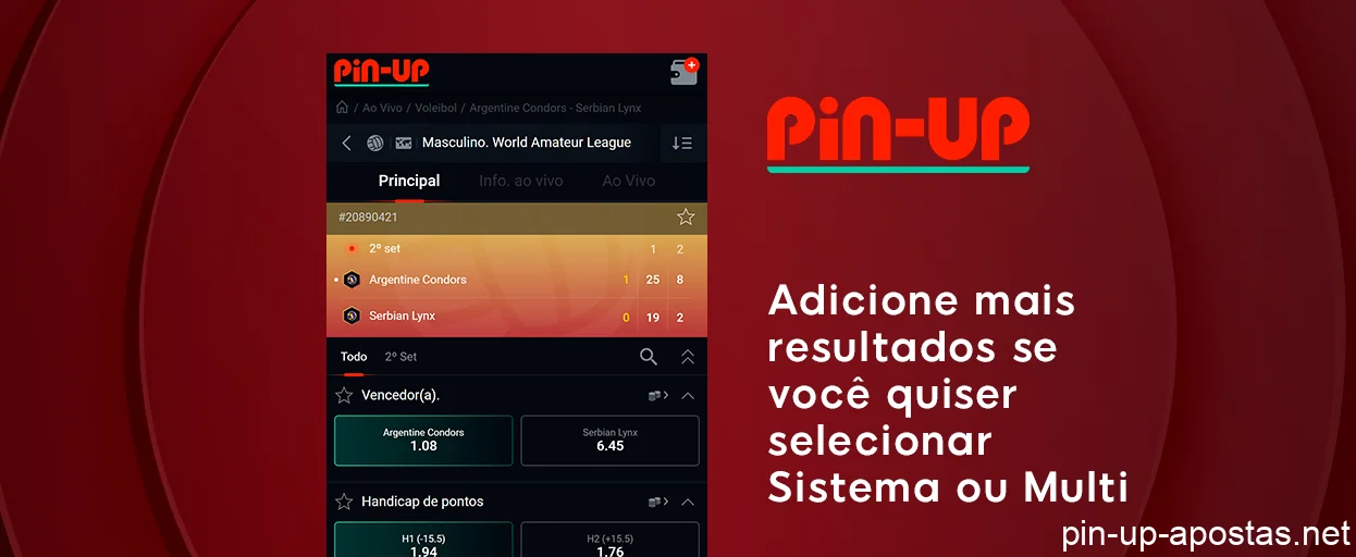 Você pode escolher dois ou mais resultados de apostas em vôlei - Pin Up