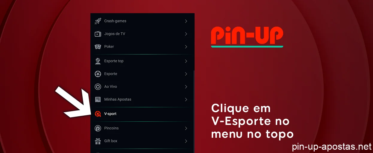 Vá para os v-spots no menu - Pin Up Brasil