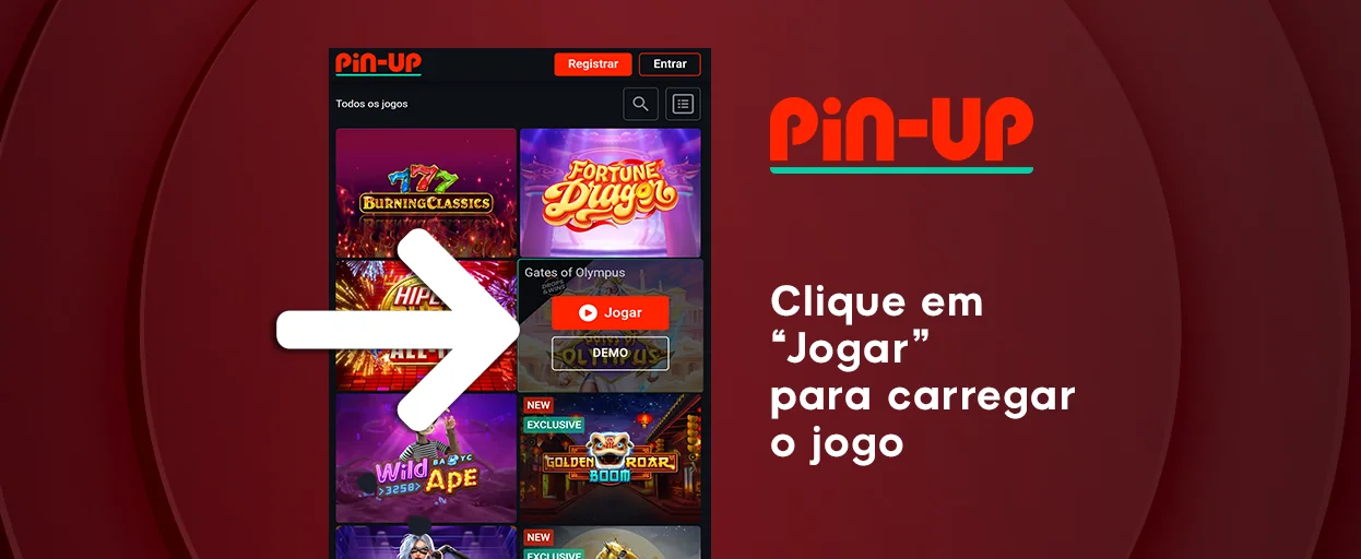 Clique no jogo, clique em 'Jogar' - Pin Up Brasil